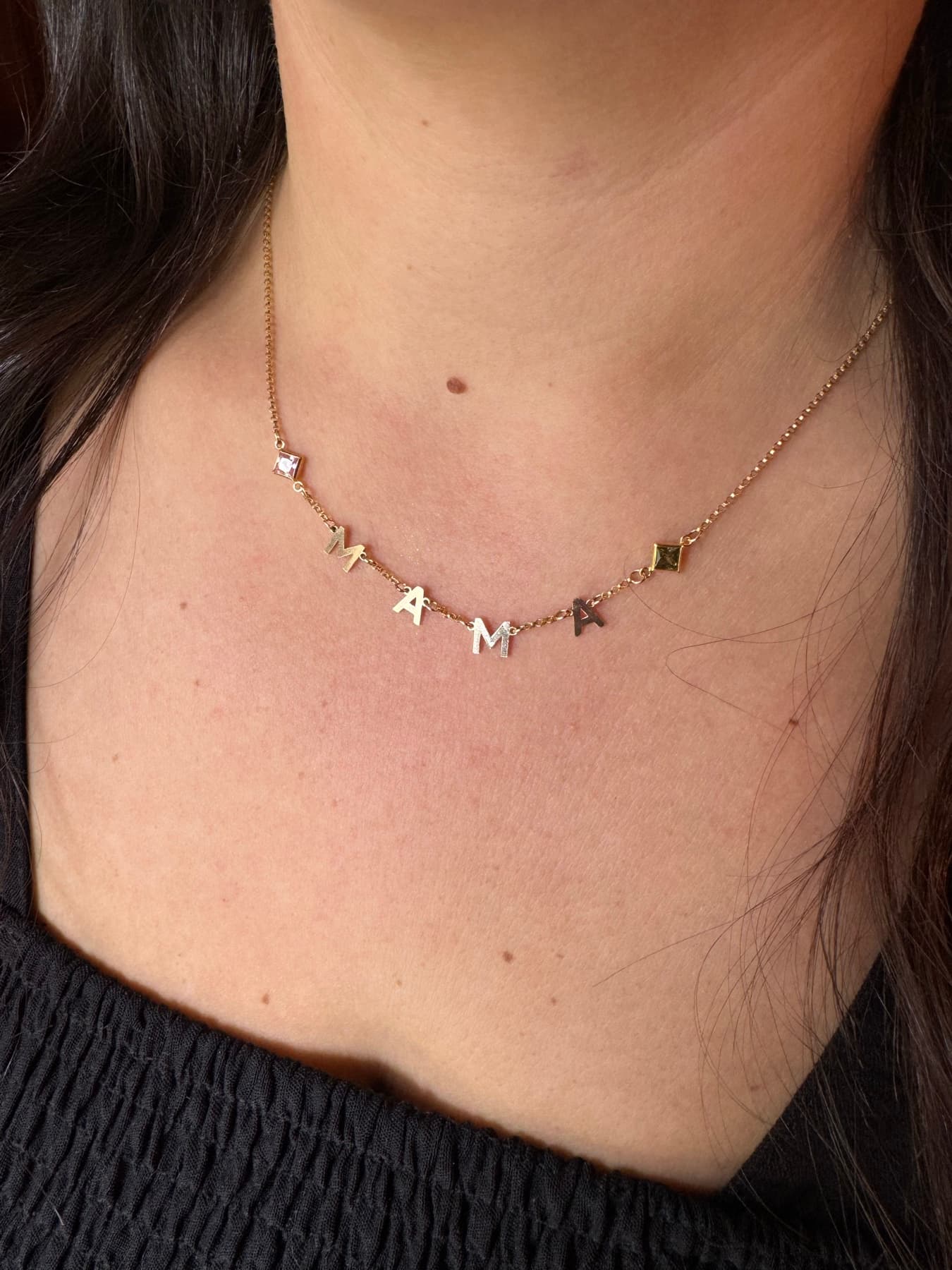Gold MAMA letter necklace